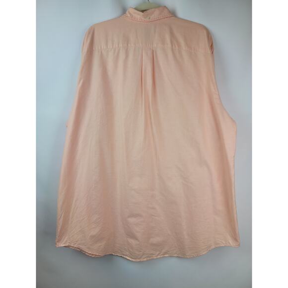 Lands End Men's Long Sleeve Cotton Peach Button Up Shirt Size XL 17-17.5 - Picture 7 of 9